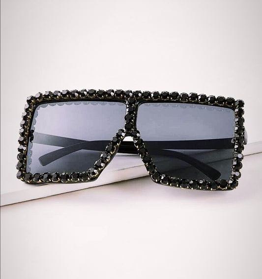 Rhinestone Oversized Flat Shades