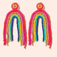 Beaded Rainbow Tassel Earrings
